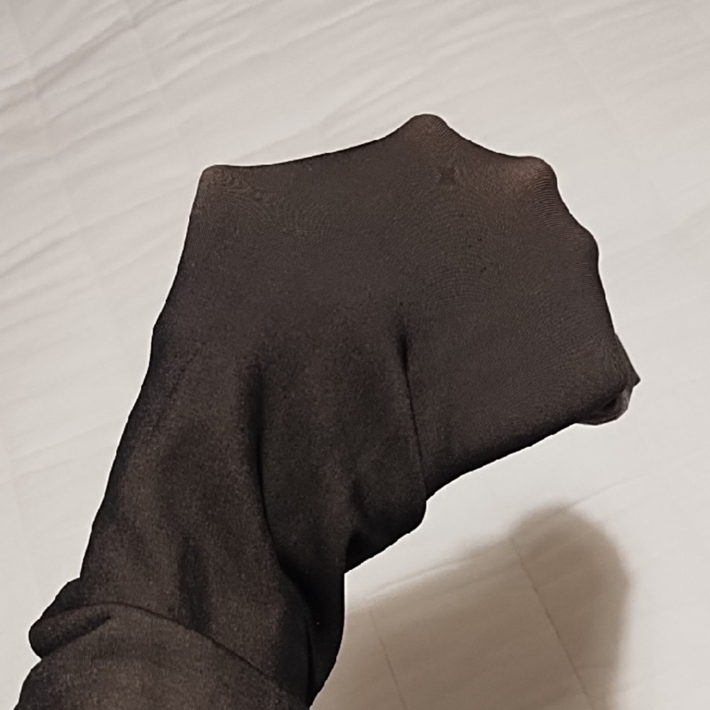 Women's Black Sheer Fleece-Lined Winter Tights - Picture 3 of 8
